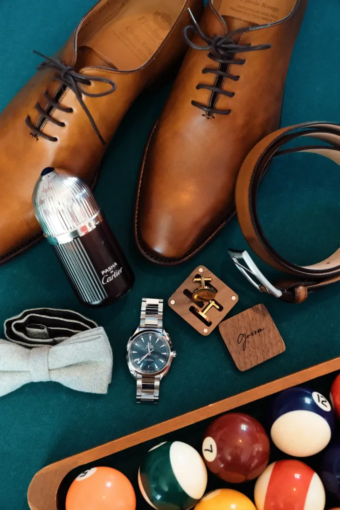 Accessoires du marié pour le mariage au Château Laubardemont