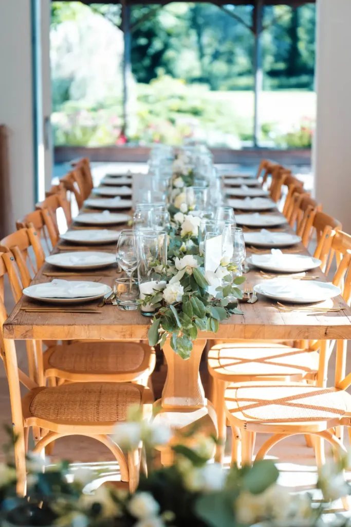 Table de réception champêtre au Château Laubardemont
