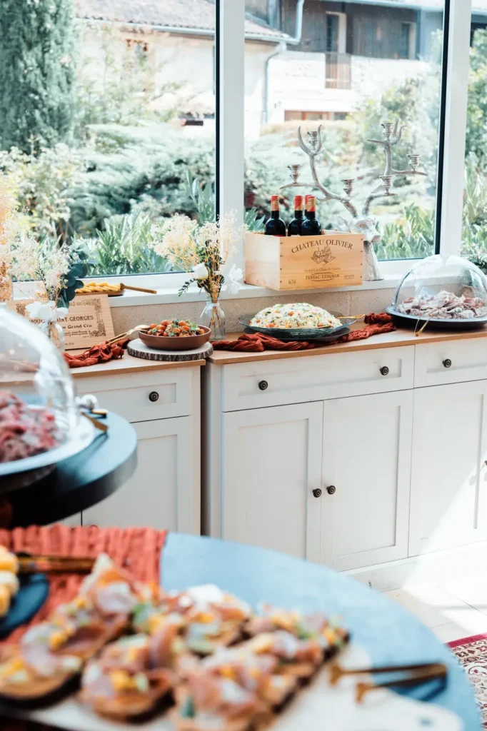 Buffet et décoration de réception