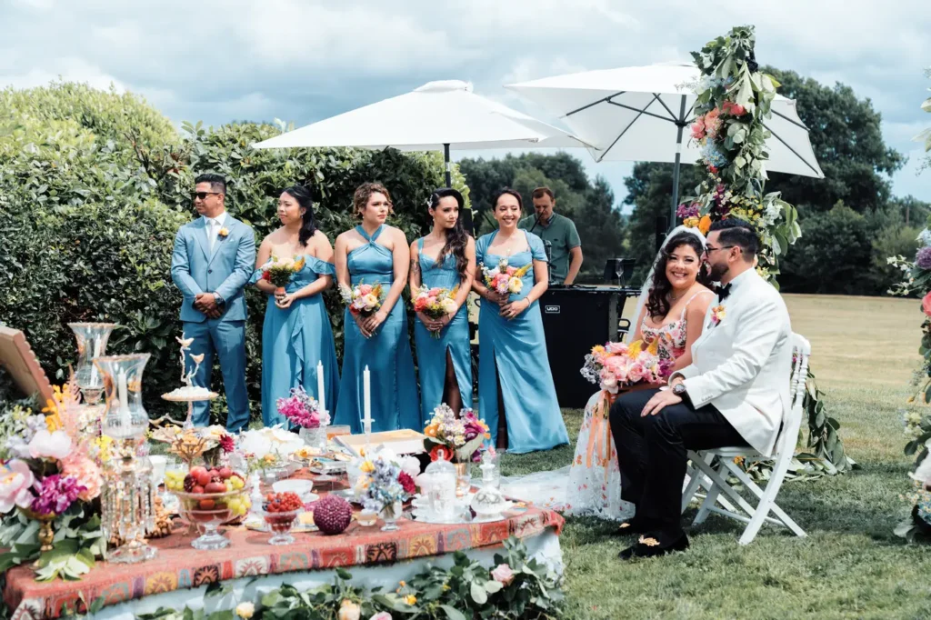 Table décorée pour le cocktail au Château Fengari