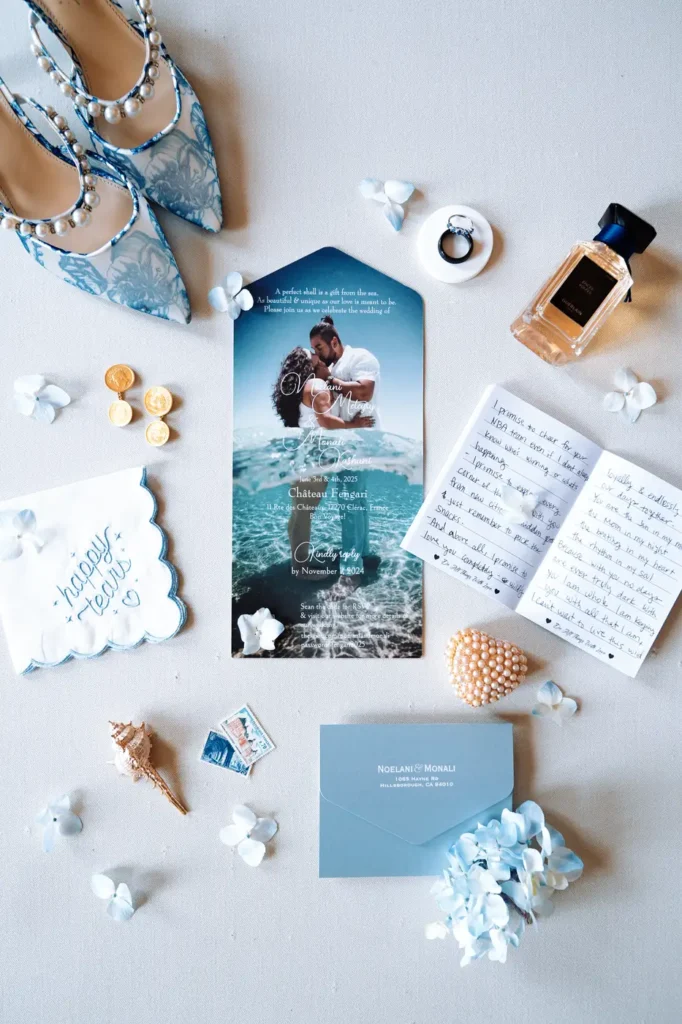 Détail du faire-part et des alliances