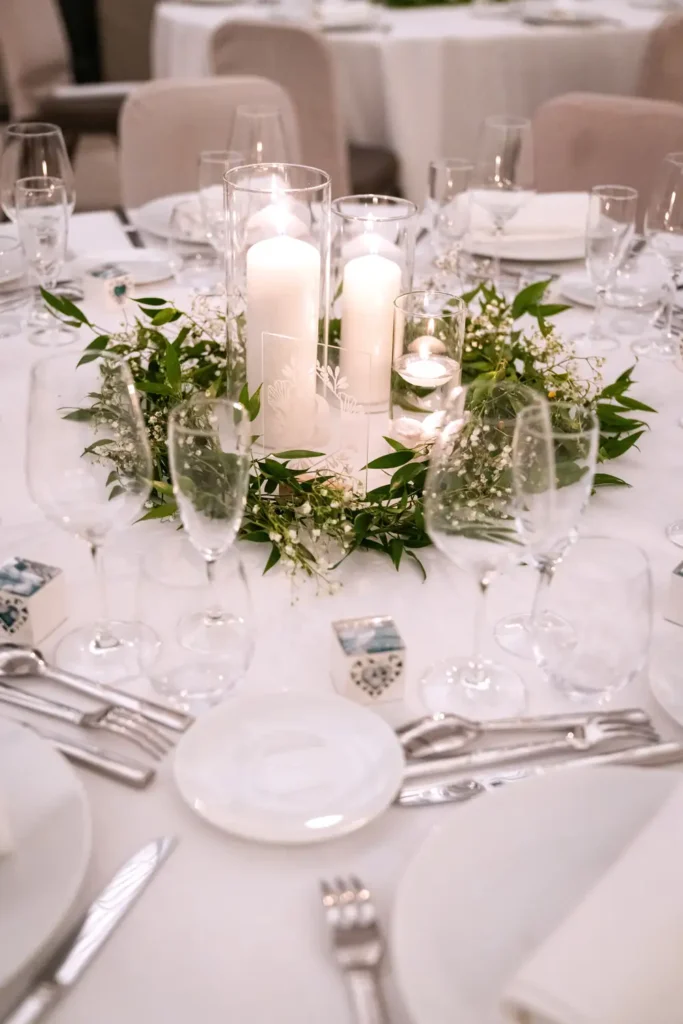 Centre de table élégant pour le dîner