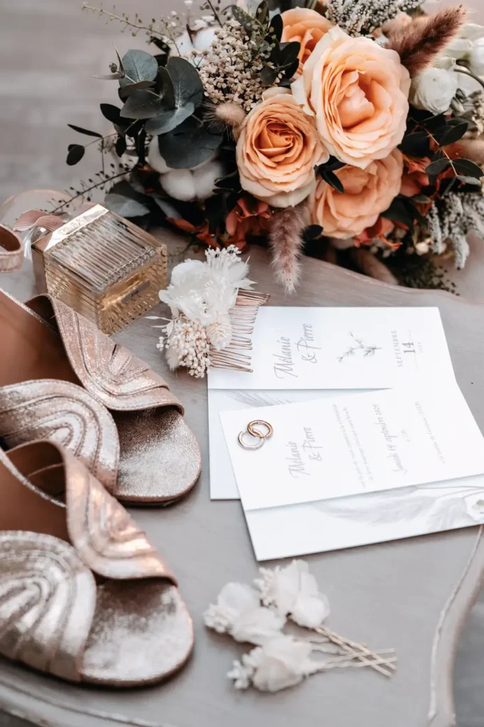 Papeterie et alliances du mariage au Domaine de Ségur