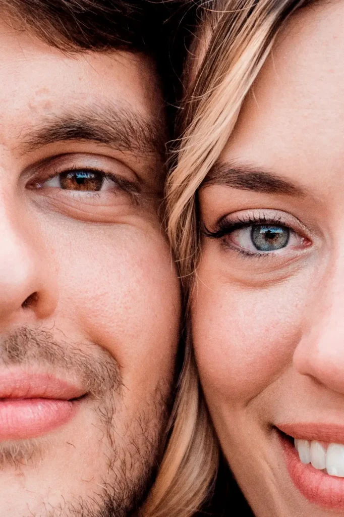 Gros plan des mariés avec paysage viticole en arrière-plan