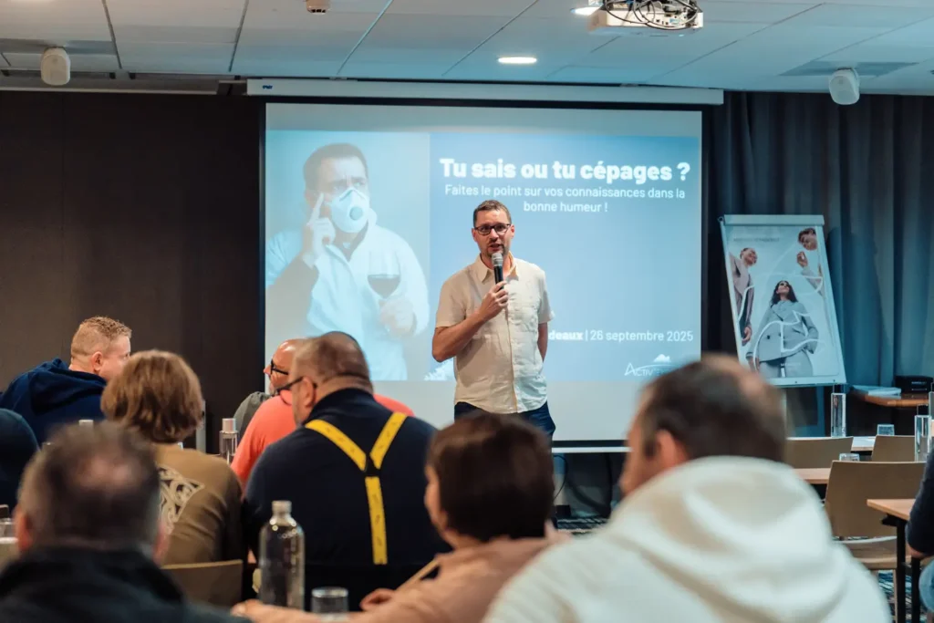 présentation projetée lors d’un séminaire professionnel à Bordeaux