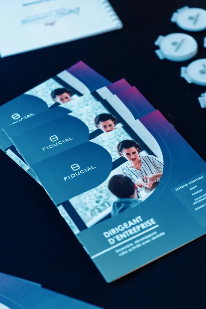 supports de communication distribués lors d’un événement professionnel
