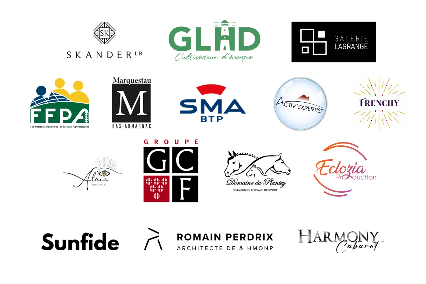 Logos de clients et partenaires professionnels ayant fait confiance à HDAS Records pour des prestations photo et vidéo.